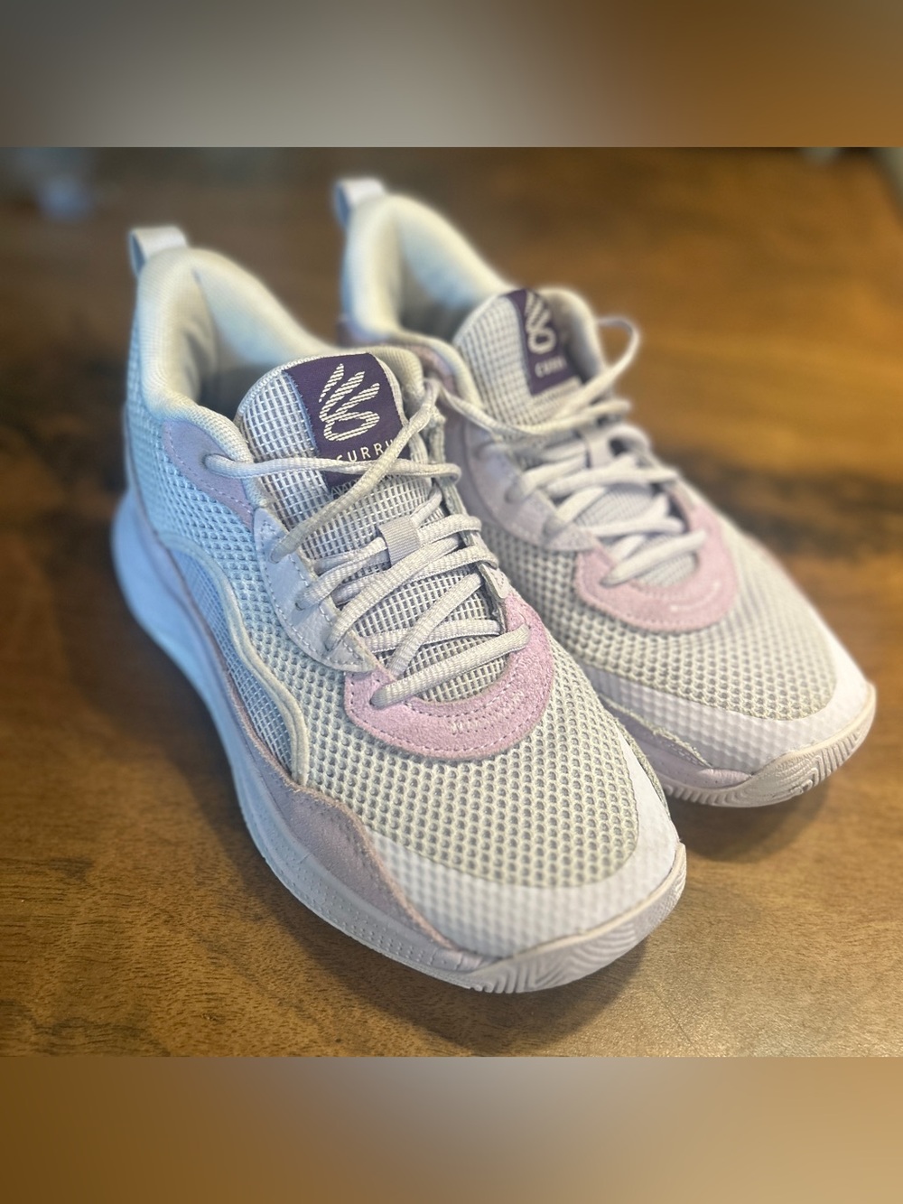 Under Armour Curry 3Z 24 Suede Shoes in Salt Purple